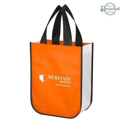 Laminated Non-Woven Shopper Tote Bag Reusable - 9.25 x 11.75 x 4.5 in - product view 2