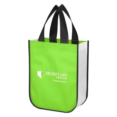 Laminated Non-Woven Shopper Tote Bag Reusable - 9.25 x 11.75 x 4.5 in - product view 5