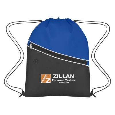 Non-Woven Two-Tone Sports Pack with Earbud Slot - 13.5 x 17.75 in - product view 3