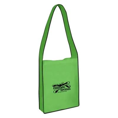 Non-Woven Messenger Tote Bag with Hook and Loop Closure - 12 x 14.5 x 4 in