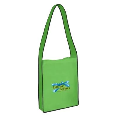 Non-Woven Messenger Tote Bag with Hook and Loop Closure - 12 x 14.5 x 4 in - product view 3