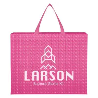 Laminated Non-Woven Tote Bag Heat Sealed Seams - 18.75 x 18 x 5.5 in