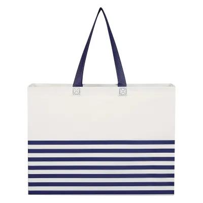 Custom Tote Bag Non-Woven Horizontal Stripe - 15 x 13 in - product view 2