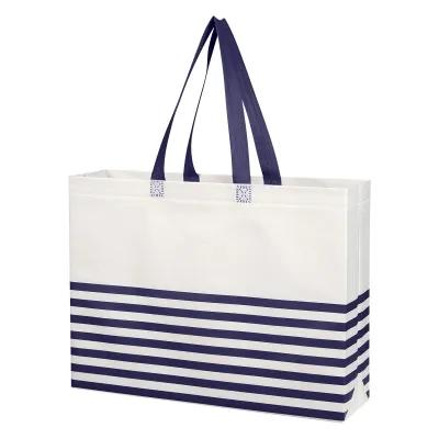 Custom Tote Bag Non-Woven Horizontal Stripe - 15 x 13 in - product view 3
