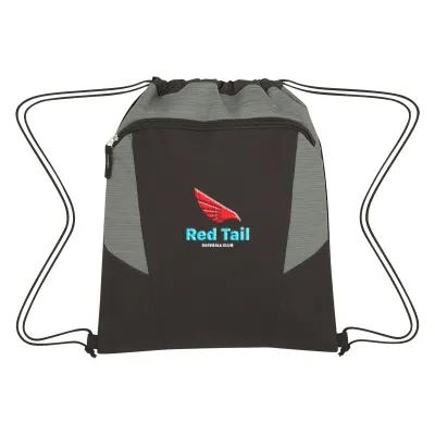 Drawstring Backpack 600D Polyester Heathered - 14 x 16.75 in - product view 2