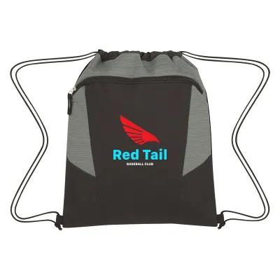 Drawstring Backpack 600D Polyester Heathered - 14 x 16.75 in - product view 3