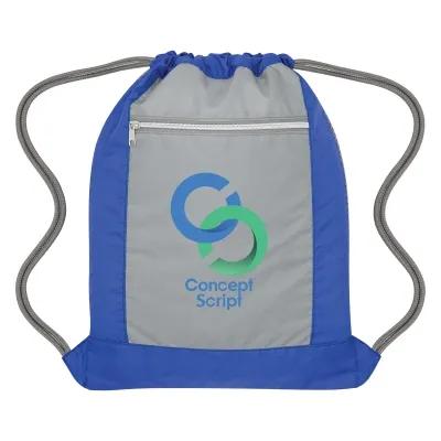Drawstring Sports Bag 420D Polyester Flip Side - 13 x 17.25 in - product view 3