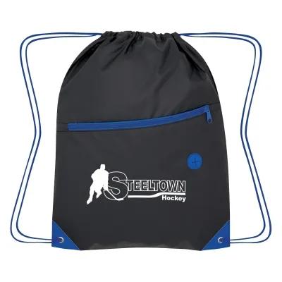 Drawstring Bag 210D Polyester Color Pop Design - 13.5 x 17.75 in