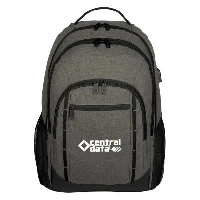 Laptop Backpack 300D Polyester Heathered - 14 x 18.5 in