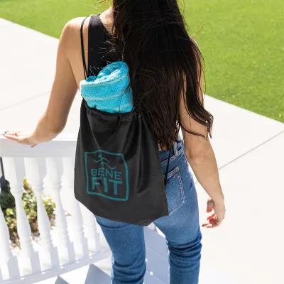 Drawstring Sports Pack with rPET Material - 13 x 16.5 in - product view 4