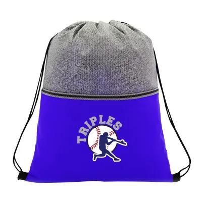 Heathered Non-Woven Drawstring Bag - 14 x 18 in - product view 2