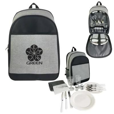 Picnic Set Cooler Backpack with Dinnerware - 9.75 x 13.75 in
