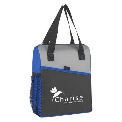 Insulated Cooler Bag with Mesh Pocket - 8 x 10 in
