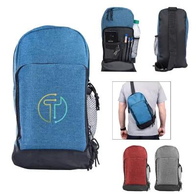 Tablet Sling Backpack with Double Zippers - 7 x 14 in