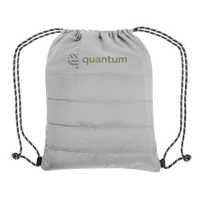 Quilted Drawstring Bag with Puffy Design - 13.5 x 17 in