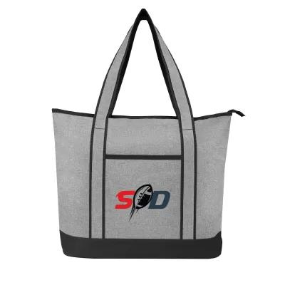 Heathered Cooler Tote Bag with Reinforced Handles - 19.75 x 14.5 in - product view 2