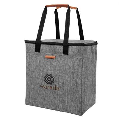 Heathered Cooler Tote with Leatherette Trim - 12.5 x 12.75 x 7 in - product view 4