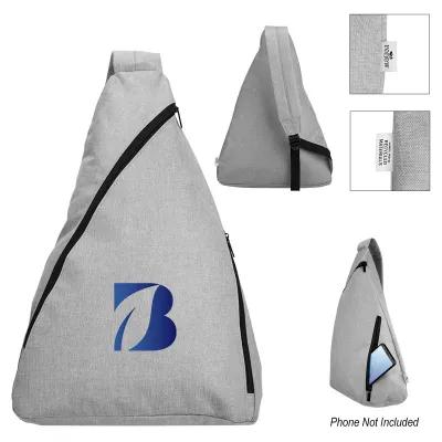 Recycled Polyester Heathered Sling Bag - 5¾ x 12½ in - product view 1