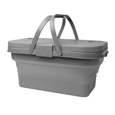 Collapsible Picnic Basket Cooler with Cutting Board Lid - product view 4