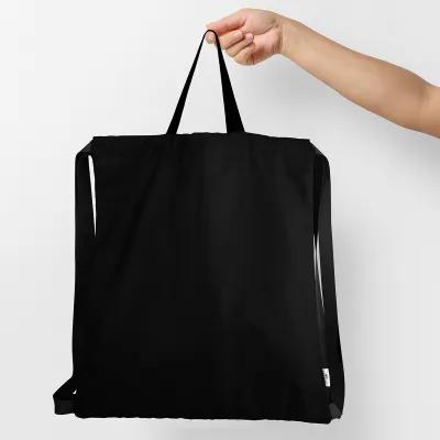 Recycled Polyester Drawstring Tote Bag - 15 x 16 in - product view 4