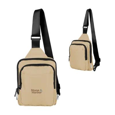 Sport Sling Bag Recycled Polyester Twill Design - 6¾ x 8¼ x 2¾ in - product view 4