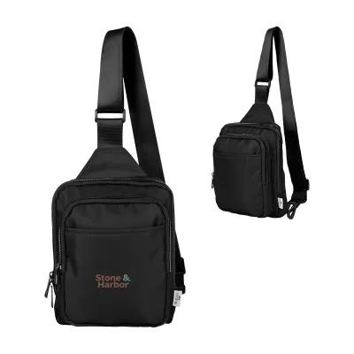 Sport Sling Bag Recycled Polyester Twill Design - 6¾ x 8¼ x 2¾ in - product view 7