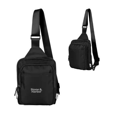 Sport Sling Bag Recycled Polyester Twill Design - 6¾ x 8¼ x 2¾ in - product view 8