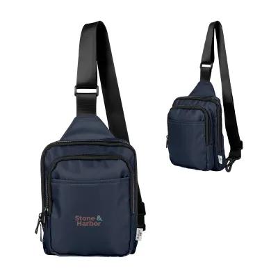 Sport Sling Bag Recycled Polyester Twill Design - 6¾ x 8¼ x 2¾ in - product view 9