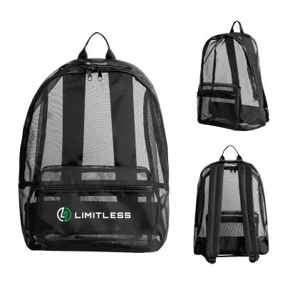 Mesh Backpack Nylon with Polyester Reinforcement - 14 x 16 x 6 in - promotional product with custom logo