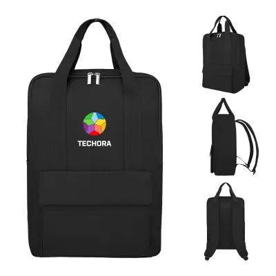 Laptop Backpack Recycled Polyester with PU Accents - 11 x 15¾ x 5¼ in - product view 2