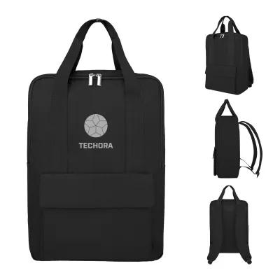 Laptop Backpack Recycled Polyester with PU Accents - 11 x 15¾ x 5¼ in - product view 3