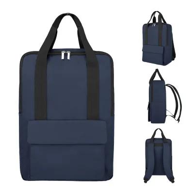 Laptop Backpack Recycled Polyester with PU Accents - 11 x 15¾ x 5¼ in - product view 4
