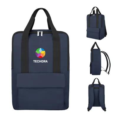 Laptop Backpack Recycled Polyester with PU Accents - 11 x 15¾ x 5¼ in - product view 5