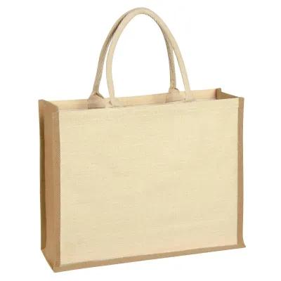 Jute Tote Bag Natural Fiber Front Pocket - 17 x 14 x 5 in - product view 4