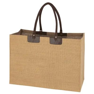 Custom Tote Bag Jute with Cotton Rope Handles - 20 x 14 x 9 in - product view 3