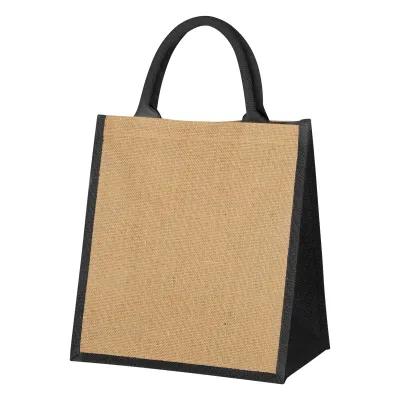 Custom Tote Bag Jute with Hook and Loop Closure - 12 x 13 x 7 in - product view 3