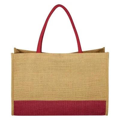 Custom Tote Bag Jute with Button Loop Closure - 18 x 12 x 4 in - product view 4