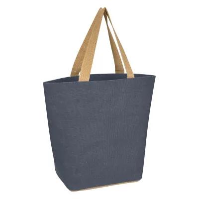 Custom Tote Bag Jute with Cotton Webbing Handles - 16 x 14 in - product view 2