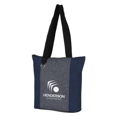 Custom Tote Bag Heathered Polyester with Zipper - 14 x 13 in