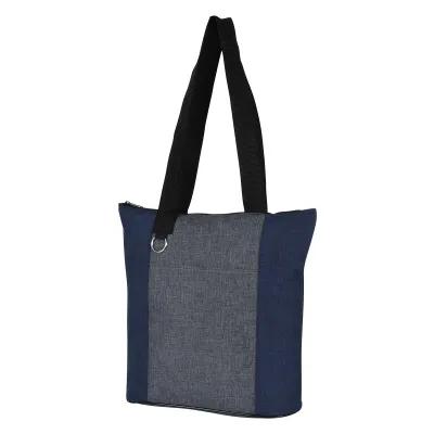 Custom Tote Bag Heathered Polyester with Zipper - 14 x 13 in - product view 2