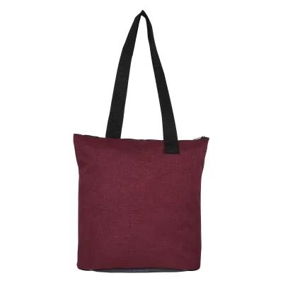 Custom Tote Bag Heathered Polyester with Zipper - 14 x 13 in - product view 5