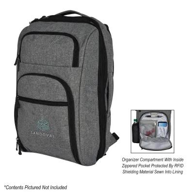 Backpack RFID Laptop Heathered Polyester Convertible - 11 x 18 x 5 in - product view 4