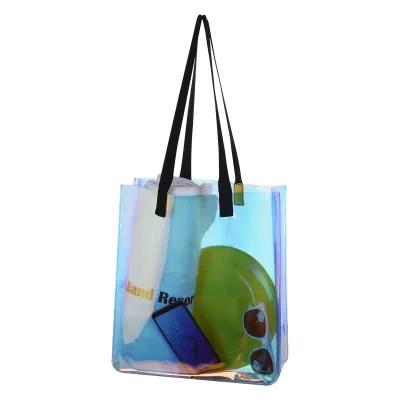 Custom Tote Bag Iridescent PVC Hologram Material - 12 x 14 x 3 in - product view 4