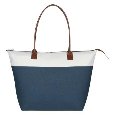 Tote Bag Zippered Polycanvas with Leatherette - 19 x 13 in - product view 5