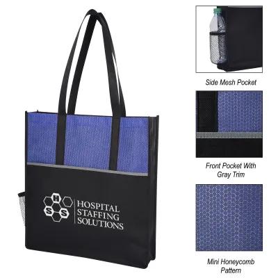 Tote Bag Non-Woven with Mesh Pocket Polypropylene - 15 x 16 in
