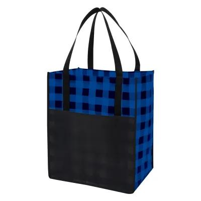Laminated Non-Woven Tote Bag with Front Pocket - 13 x 15 x 10 in - product view 2