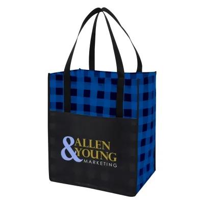 Laminated Non-Woven Tote Bag with Front Pocket - 13 x 15 x 10 in - product view 3