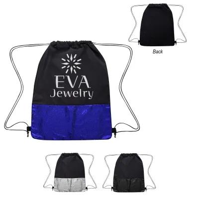 Flip Sequin Drawstring Bag Color-Changing - 13.5 x 17.5 in
