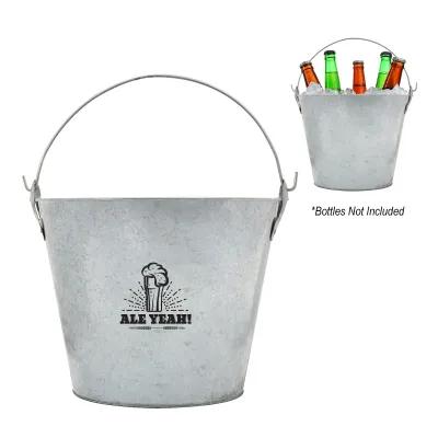 Galvanized Beverage Bucket with Bottle Openers - 5 Liter