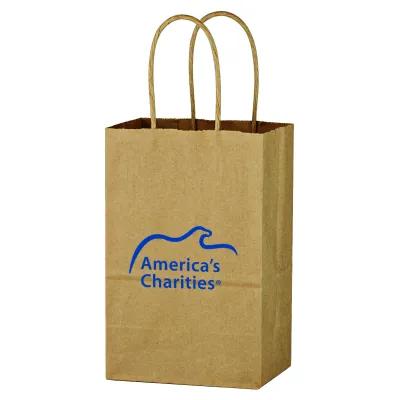 Kraft Paper Shopping Bag Twisted Handles - 5.25 x 8.25 in - product view 3